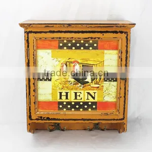 American Style Antique Yellow Wooden Wall Filling Cabinet thumbnail-1