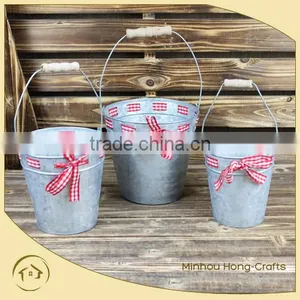 Countryside Style New Design Galvanized Industrial French Metal Buckets thumbnail-1