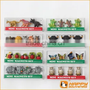 Factory Supply Custom 3D Fridge Magnet Vivid Animal Shaped Design Miniature Dinosaur Set thumbnail-1