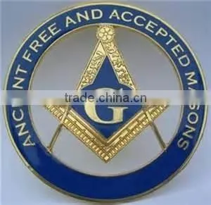 Ancient Free and Accepted Masons Car Emblem, Masonic Car Badge With Name thumbnail-1