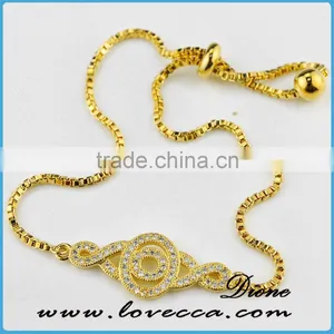 New Gold Bracelets Design Women Micro Pave Gold Cubic Zirconia Bracelet thumbnail-3