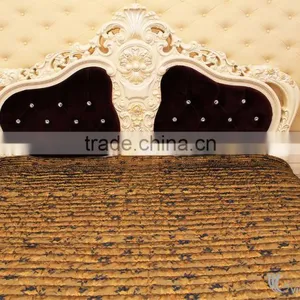 Luxurious Brown Silk Blanket With Sewing, 100% Handicraft in Vietnam, Blanket and Pillow Cover thumbnail-2