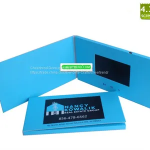 2017 the Latest High Quality Full Blue Color Printing 4.3 Inch Tft Lcd Video Advertising Brochure/video Greeting Card thumbnail-1
