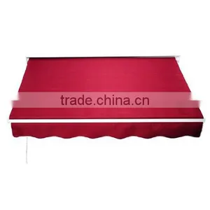 6Feet x 2Feet Patio Manual Retractable Red Sun Shade Awning thumbnail-2