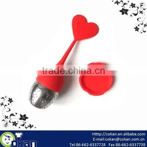 Hot Sale Heart Shape Tea Infuser/Tea Strainer,stainless Steel + Silicone,CK-TI0079 thumbnail-1