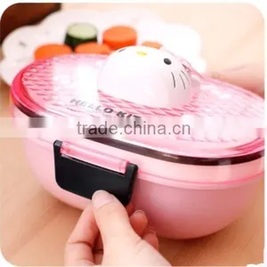Cute Cartoon Microwaveable Double Layer Plastic Bento Lunch Box Spoon,hot New Product for 2015,CUSTOM Plastic Lunch Box Supplier thumbnail-4
