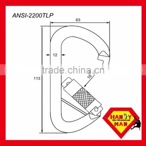 Galvanized Steel Captive Pin Type D ANSI 50kN Carabiner thumbnail-4