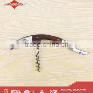 Mini Wooden Handle Corkscrew Wine Opener With Logo thumbnail-2