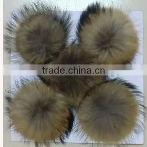Real Raccoon Fur Pom Pom thumbnail-1