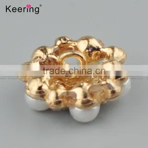 Wholesale Fashionable Metalic Rhinestone Pearl Button for Decoration WBK-1485 thumbnail-2