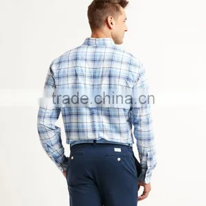 Outdoor Hiking Shirt UVA UVB Protection Fishing Shirts Plaid Fish Shirt thumbnail-2