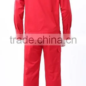 Red 100%cotton Flame Retardant Waterproof Oil Repellent Trousers Workwear Uniform thumbnail-2