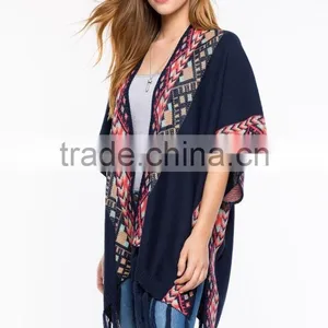 New Style Ladies Fashion Blanket Cape Sweater Wholesale thumbnail-2