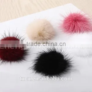 CX-A-07 Mink Fur Adornment Real Mink Fur Pom Pom thumbnail-1