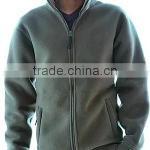 Europe Style Fashion Cheap Winter Plain Full Zip Polar Fleece Jacket Hoodies With Side Pocket thumbnail-1
