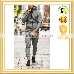 High Quality Long Sleeve Zipped Pockets Mens Track Top Plain Tracksuit thumbnail-1