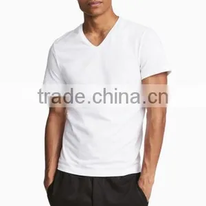2017 Fashion High Quality V-neck T-shirt 100% Cotton Mens Tshirt Wholesale thumbnail-1