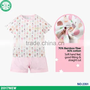 Wholesale Soft Touch Bamboo Fiber Baby Sleepsuit Children Pajamas for Summer thumbnail-3