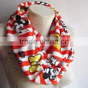 Scarf , Printed White Scarf ,Printed Infinity Scarf ,White Infinity Scarf thumbnail-6