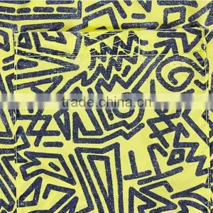Factory Custom 100% Cotton Wholesale Athletic Shorts With Abstract Print Acid Wash thumbnail-3