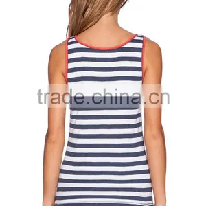 Contrast Trim Polyester Cotton Tank Top thumbnail-3