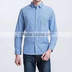 Pure Cotton Plaid Casual Cool Mens Shirts 2015 thumbnail-1
