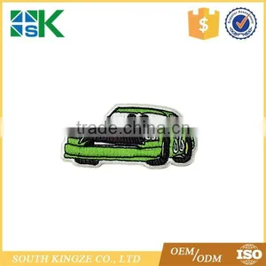 Embroidered Cloth Iron On Patch Sew Motif Applique Cartoon Car Green Patch thumbnail-1