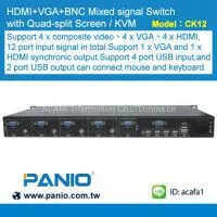 HDMI+VGA+BNC Mixed Signal Switch With Quad-split Screen thumbnail-1