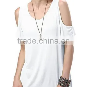 Hot Selling Womens Shoulder Off Wide Hem Design Top Shirts thumbnail-4