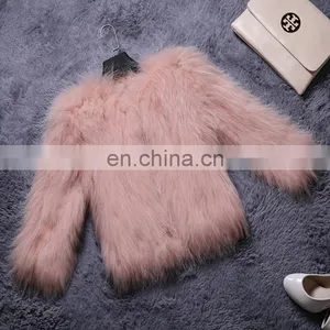 Solid Color Winter Fashion Hand Made Fur Overcoat Raccoon Fur Outer Wear thumbnail-3