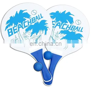 Great For Summer Fun Beach Tennis Wooden Paddle Game Set Racquet and Ball Game thumbnail-4