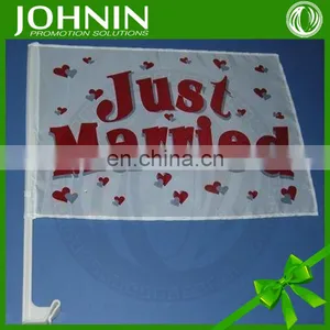 Cheap Polyester 30*45cm Cheering Decoration Married Car Mirror Flag thumbnail-2