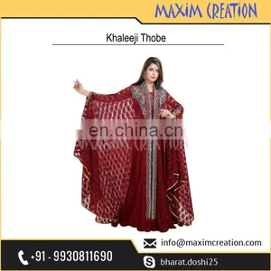 Fancy Evening Wear Caftan For Arabian Ladies With Simple Elegant Embroidery Design 6585 thumbnail-1