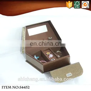 Luxury Cardboard Mirrored Jewelry Suitcase Box With Metal Lock thumbnail-4