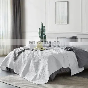 American Adult 3 Pcs Woven Plain Color Full King Size Bed Cover Quilt Bedspread Set thumbnail-1