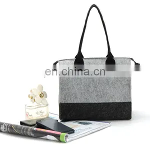 Felt Handbag Custom Your Own Logo Packaging White Brown Kraft Gift Craft Paper Bag With Ribbon Handles Printed Shopping Bags thumbnail-4