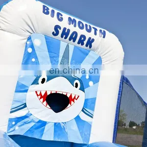 Seaworld Themed Inflatable Carnival Games Set Big Mouth Baseball Basketball Challenge Game For Children thumbnail-3