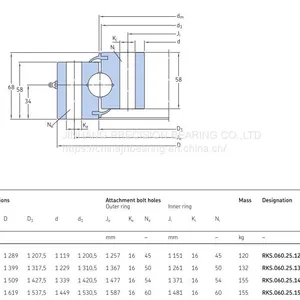 RKS.060.25.1534 Turntable Bearing Swivel Ring 1449X1619x68mm thumbnail-1