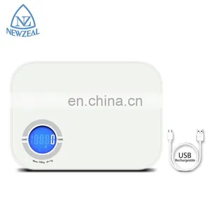Hot Selling USB Rechargeable Glass Printing Logo Design Digital Household LCD 5kg Kitchen Scale thumbnail-2