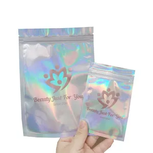 Holographic Transparent Small Laminated Aluminum Foil Packaging Bag for Cosmetic thumbnail-1
