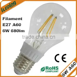 NEW Product E27 A60 6W LED Filament Light Lamp thumbnail-1
