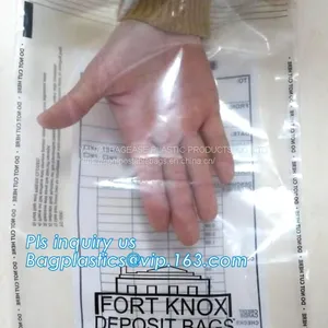 Tamper Evidence Bags With Barcode And Serial Number Bank Money Coin Deposit Change Security Bags thumbnail-1