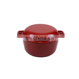 5-QT 2 in 1 Cast Iron Cookware, Double Dutch Oven Casserole Pot thumbnail-3