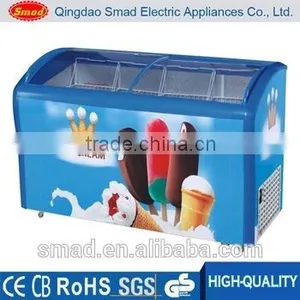 Sliding Glass Curved Door Display Chest Freezer Price thumbnail-5