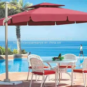 Big Roman Umbrella Side Standing, Courtyard Umbrellas, Square and Round Hand Pushed Banana Umbrella thumbnail-3