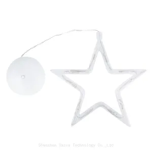 Window Suction LED Christmas Lights - Elk/Star Shapes, String Style for Tree & Wall Decoration thumbnail-3
