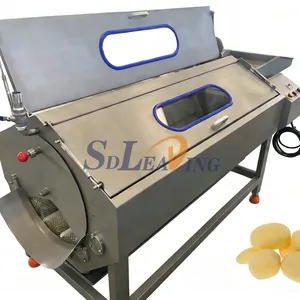 Vegetables and Fruits Automatic Commercial Potato Ginger, Lotus, Papaya Sweet Potato Cleaning Roller Washing and Peeling Machine thumbnail-3