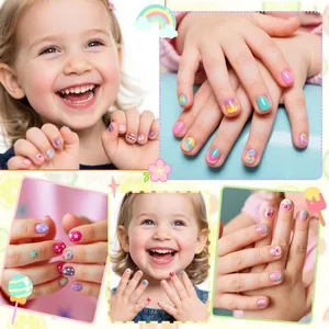 Press-on Nails for Kids With Adhesive Backing – Sweet Princess-Style Pre-Designed False Nails (Perfect for Holidays & Gifts) thumbnail-3