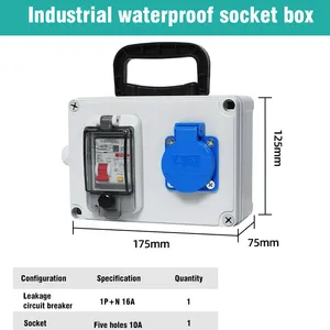 Portable Industrial Waterproof Socket Box With Circuit Breaker Overload Leakage Protection, Multiple Sizes & Socket Configurations Optional thumbnail-4