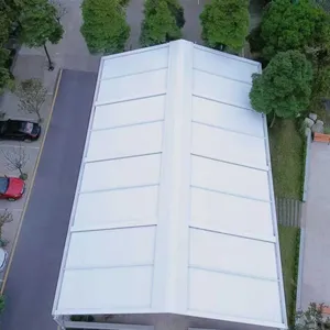 Motorized Retractable Fabric Canopy, Large Automatic Folding Outdoor Sky Roof With LED Light Strip for Park Scenic Spot thumbnail-4